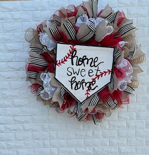 Baseball Home Sweet Home Wreath | Handmade Door Décor for Baseball & Softball Fans | Perfect for Front Door, Porch, or Wall Display