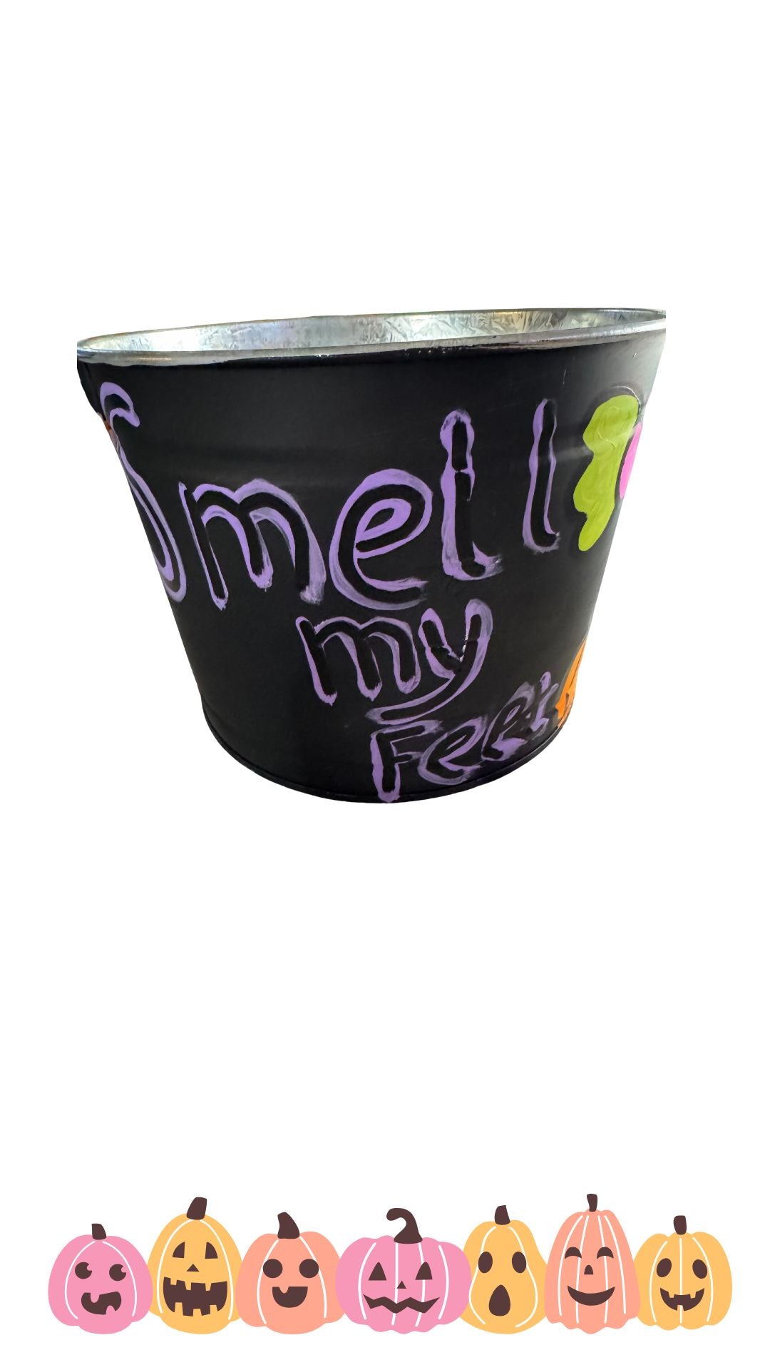 Halloween Trick or Treat Bucket | Hand-Painted Candy Pail
