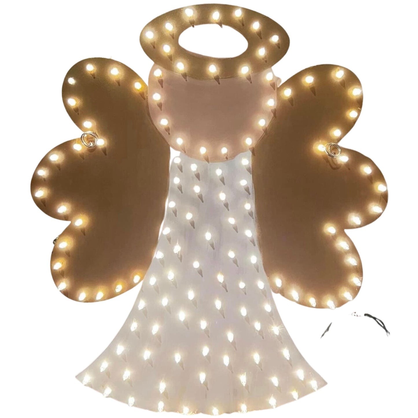 Lighted Wooden Angel Tree Topper, Front Door Decor, Christmas Decorations, Hand Painted Sign, Angel Door Hanger, Christmas Wall Hanging,