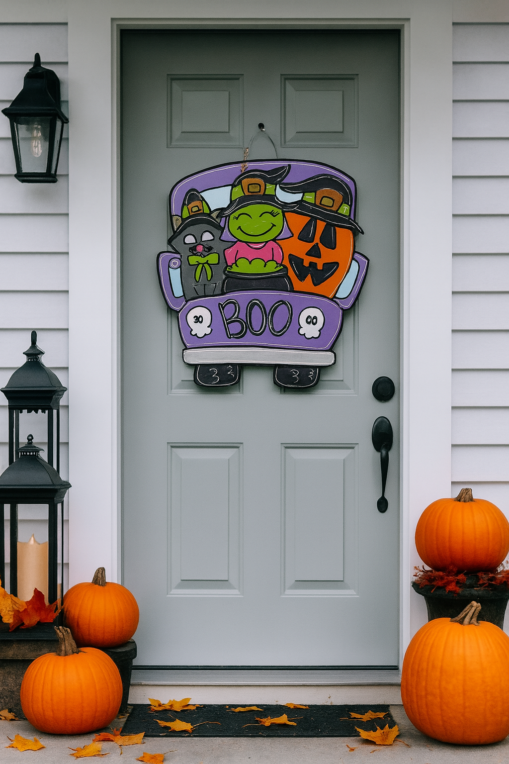 Boo Crew Truck Door Hanger | Hand-Painted Halloween Decor