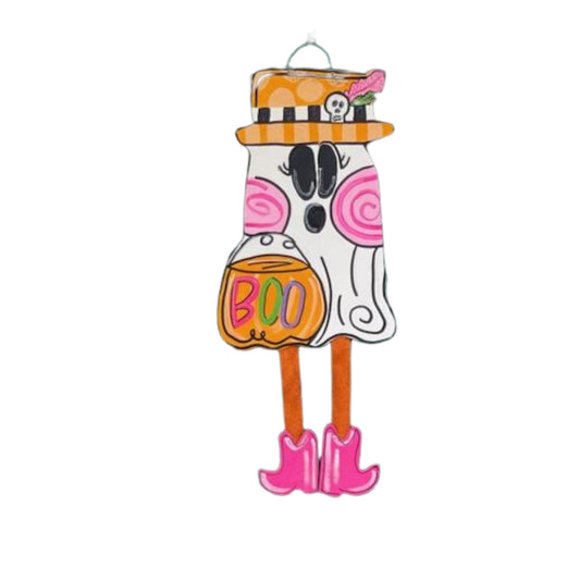Fancy Girl Ghost Door Hanger – Hand-Painted Halloween Sass with Southern Charm