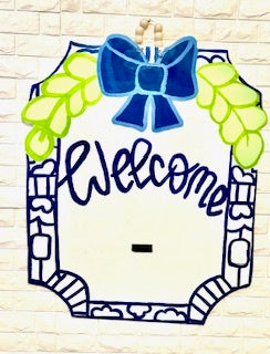 Welcome Door Hanger interchangeable sign with 6 attachments perfect for your door year round.