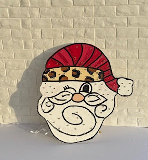 Santa lighted tree topper, Christmas Santa tree topper, Lighted christmas decor
