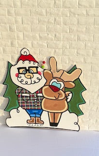 Rustic Santa and his Reindeer will look great on your front door this Christmas.