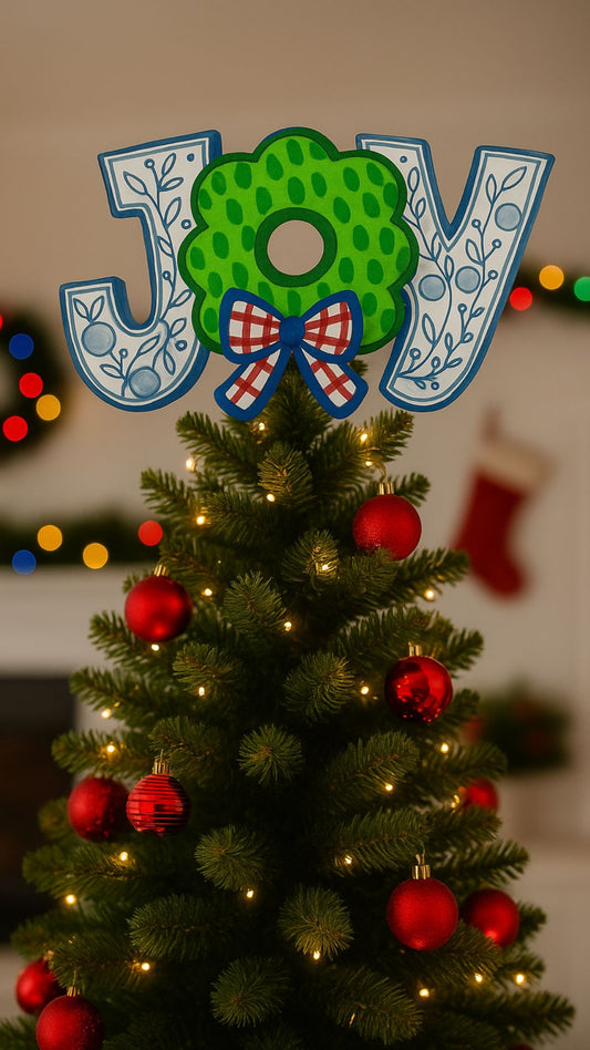 JOY Tree Topper | Handcrafted Holiday Cheer