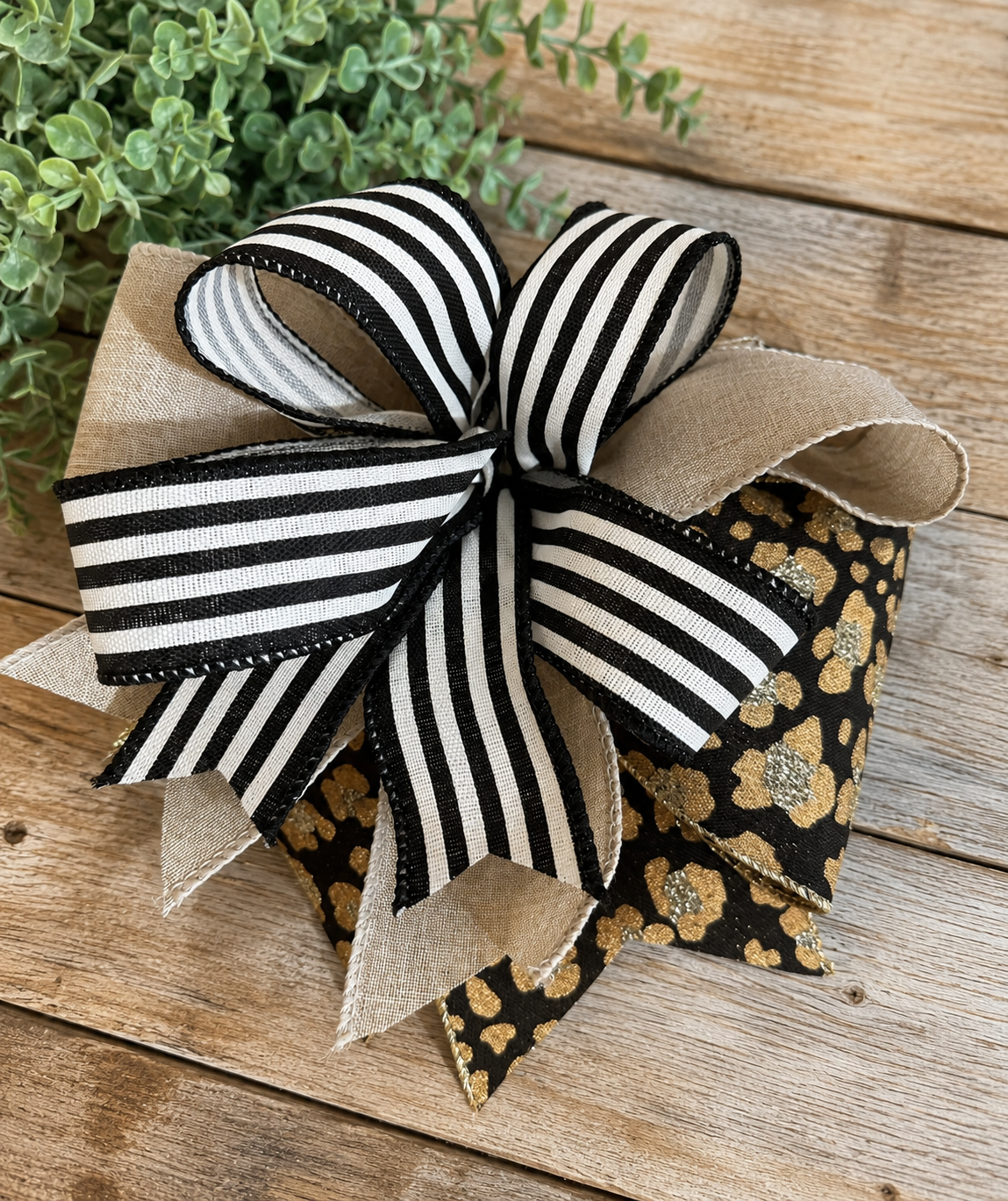 Leopard & Neutral Designer Bow