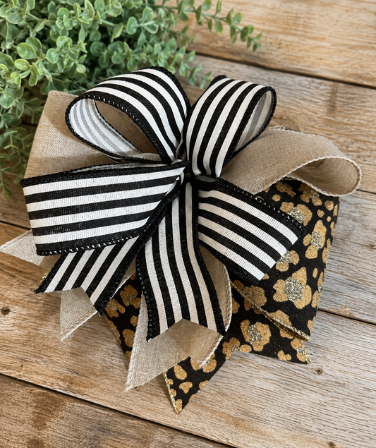 Leopard & Neutral Designer Bow