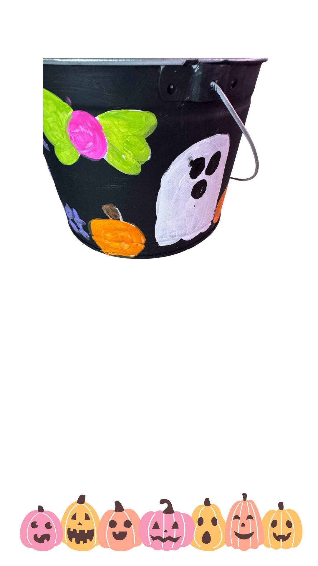 Halloween Trick or Treat Bucket | Hand-Painted Candy Pail