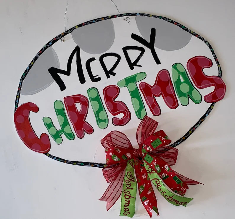 Merry Christmas Door Hanger, Front door Decor, Wall Decor, Rustic Christmas Decor, Housewarming gift, Farmhouse Christmas Door Hanger