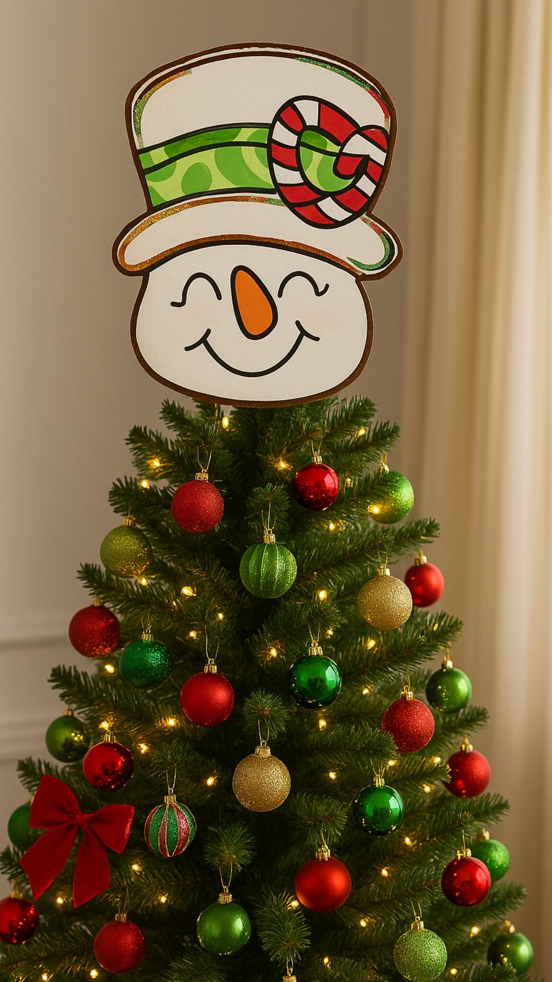 The Jolly Snowman Tree Topper | Handcrafted Holiday Glow