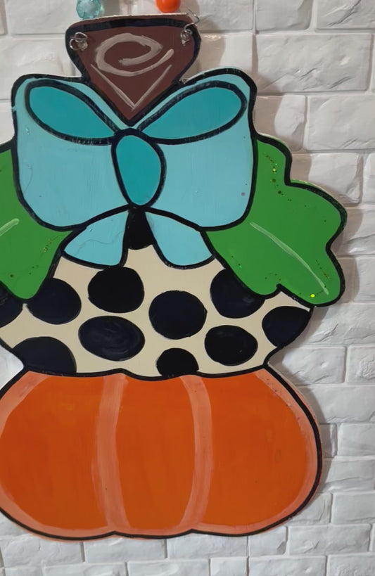 Stylish Pumpkin Door Hanger
